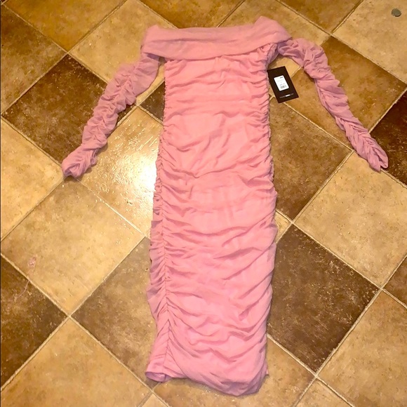 Ruched offsholder midi dress -never worn - Picture 2 of 3
